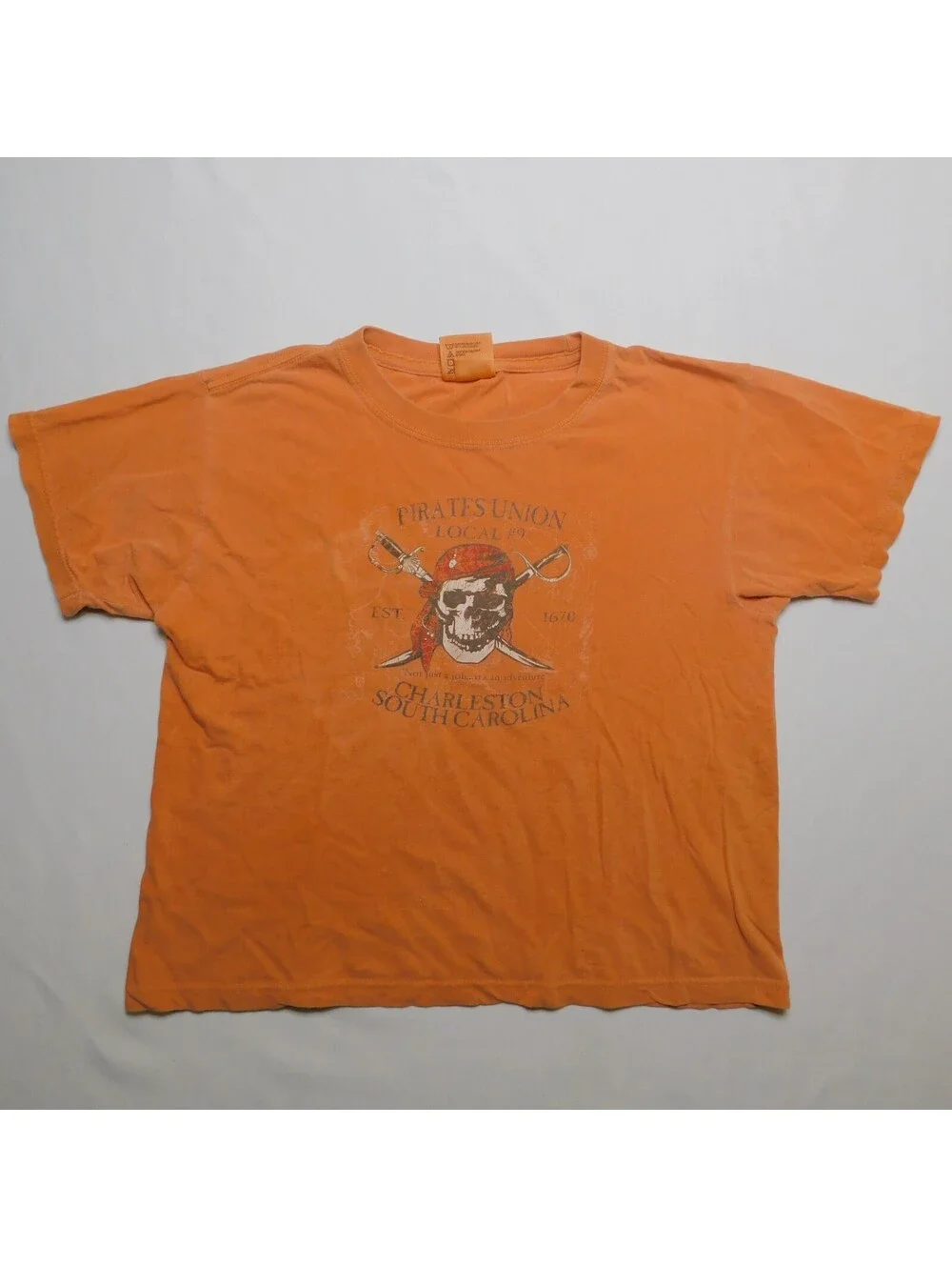Comfort Colors Youth M Pirates Union Local 9 Charleston South Carolina Shirt Ora